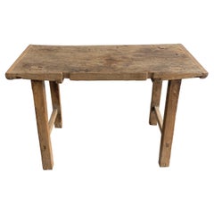 Vintage Elm Wood Console Table