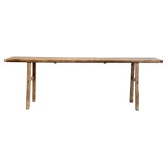 Vintage Elm Wood Console Table