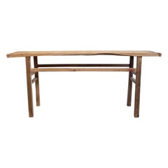 Vintage Elm Wood Console Table