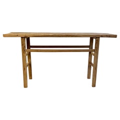 Vintage Elm Wood Console Table