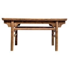 Vintage Elm Wood Console Table