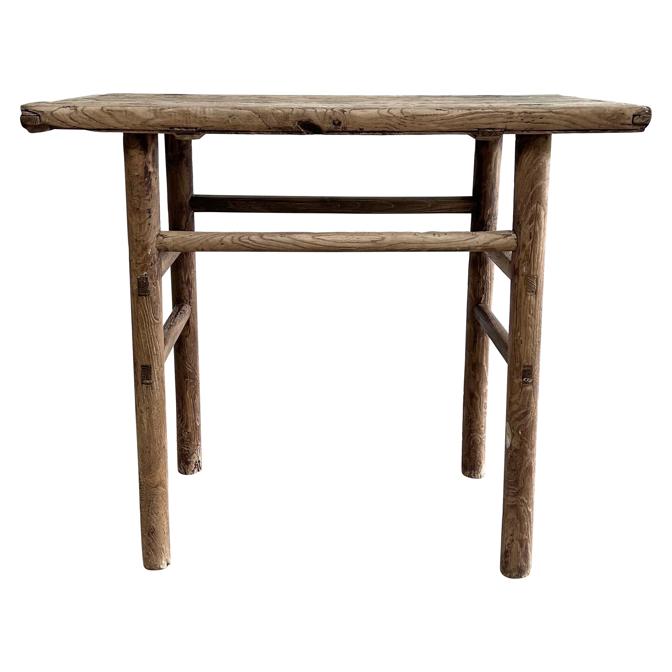 Vintage Elm Wood Console Table