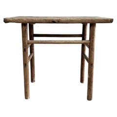 Vintage Elm Wood Console Table