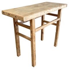 Vintage Elm Wood Console Table