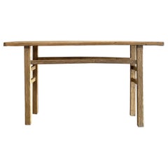 Vintage Elm Wood Console Table