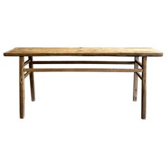 Vintage Elm Wood Console Table