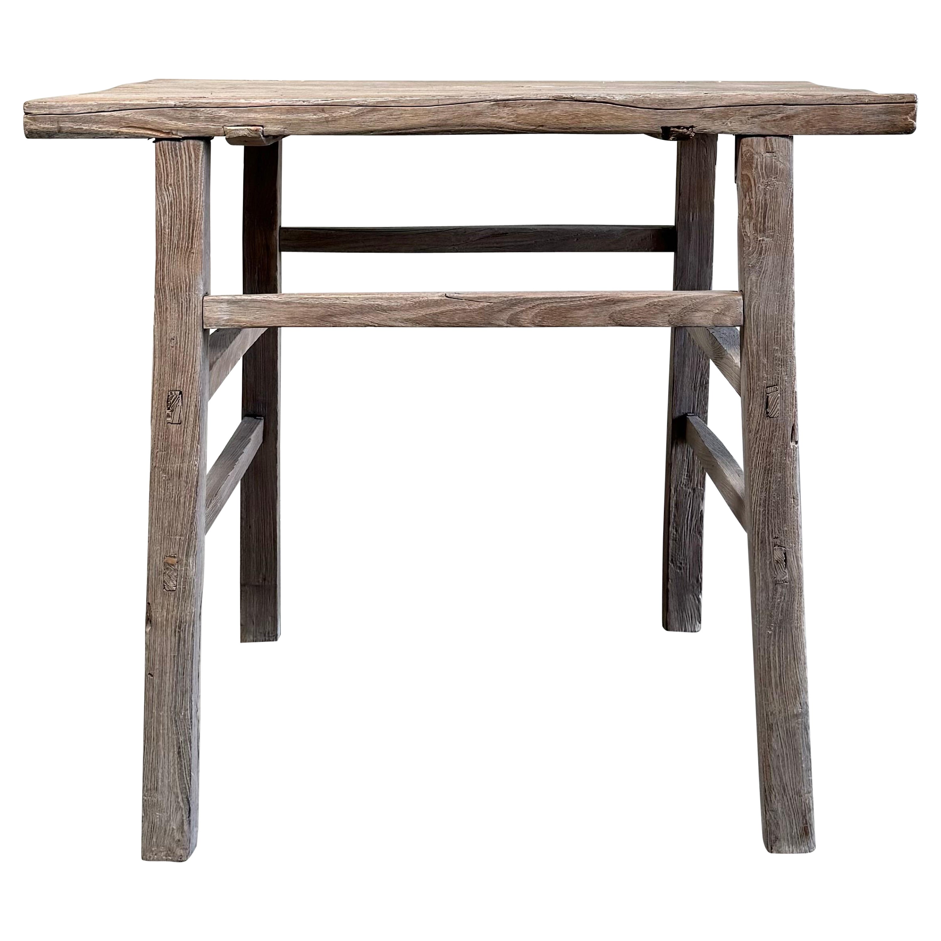 Tavolo consolle in legno di olmo vintage