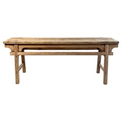 Vintage Elm Wood Console Table