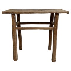 Vintage Elm Wood Console Table 