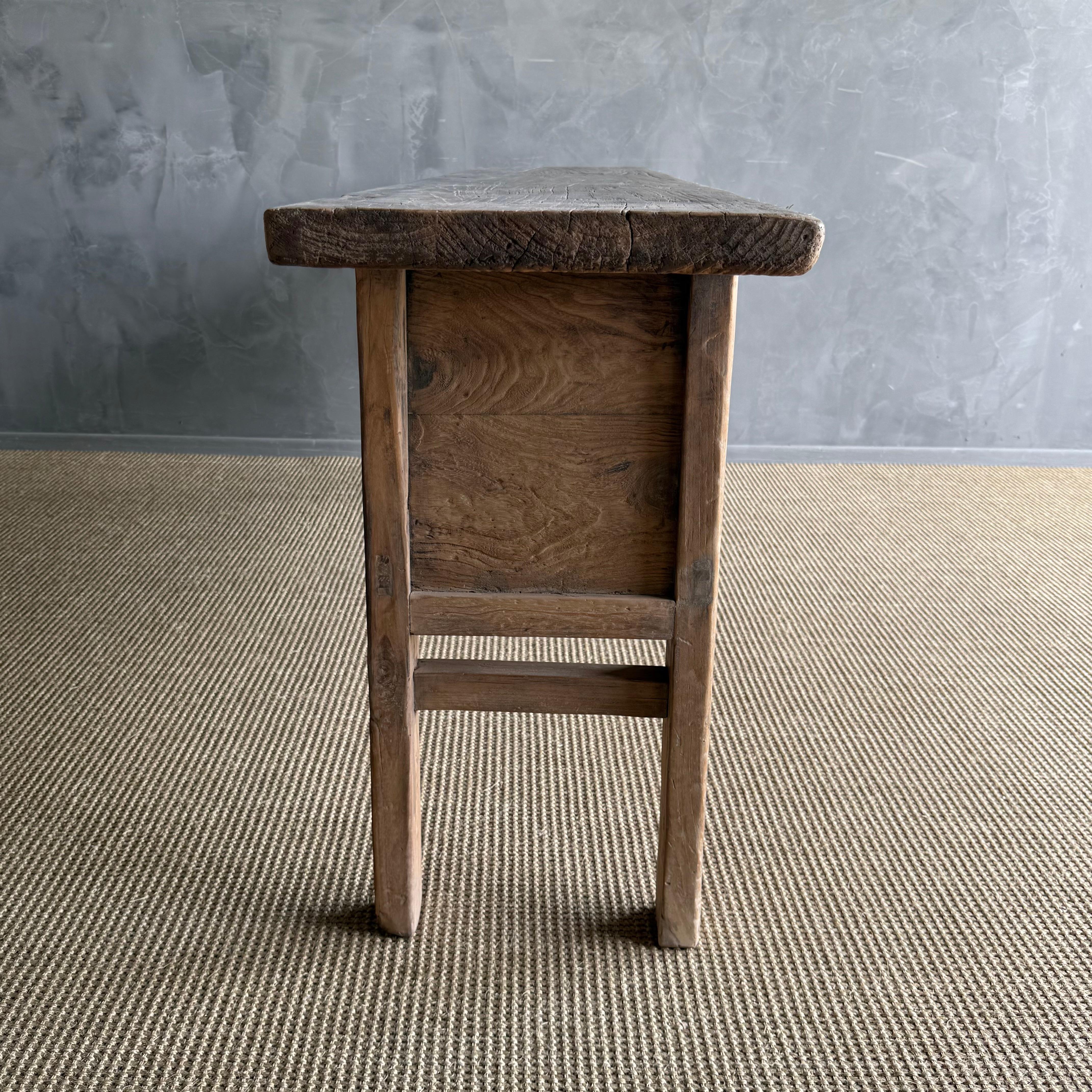 Konsolentisch aus Ulmenholz mit Schubladen 80