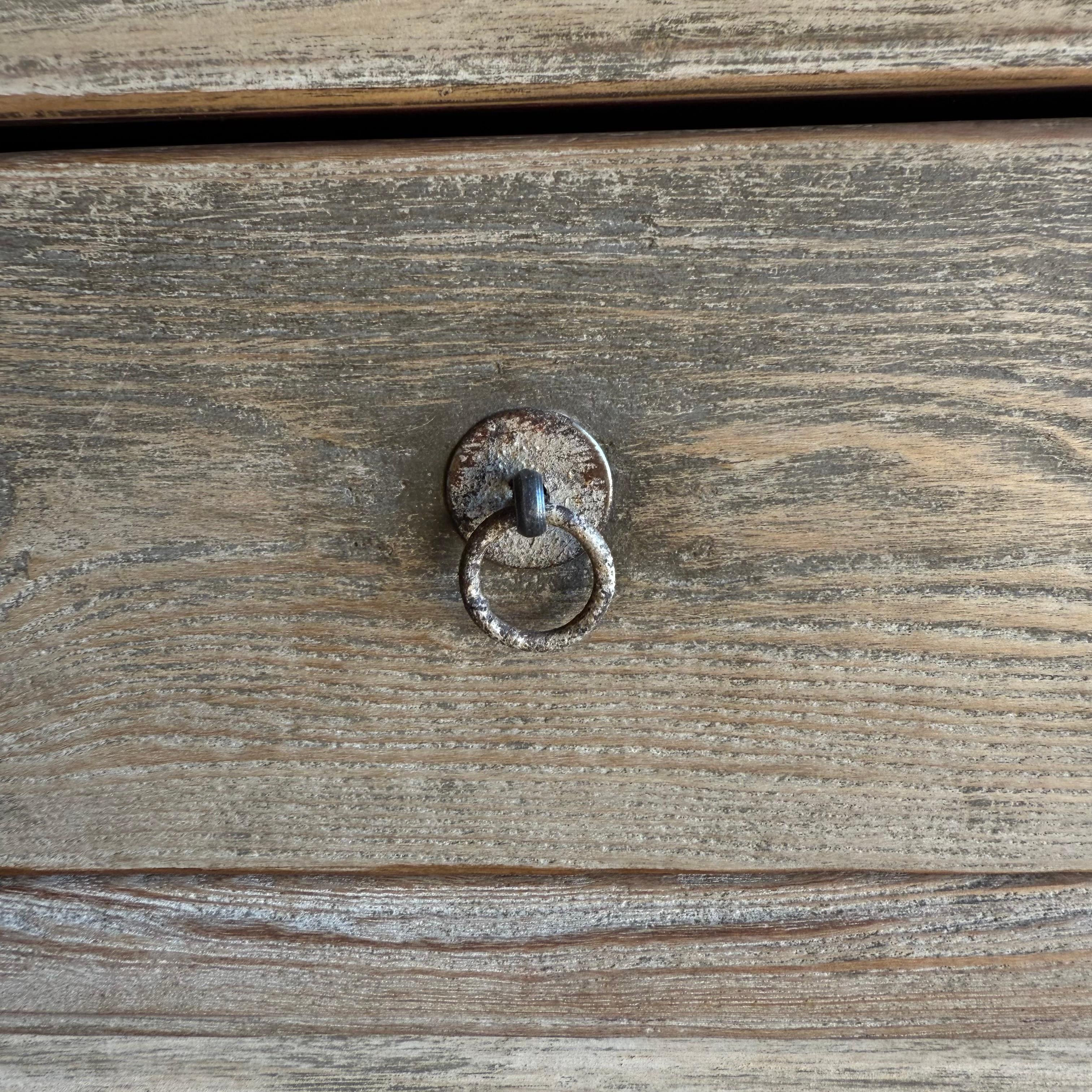 Vintage Elm Wood Console Table with Patina 73