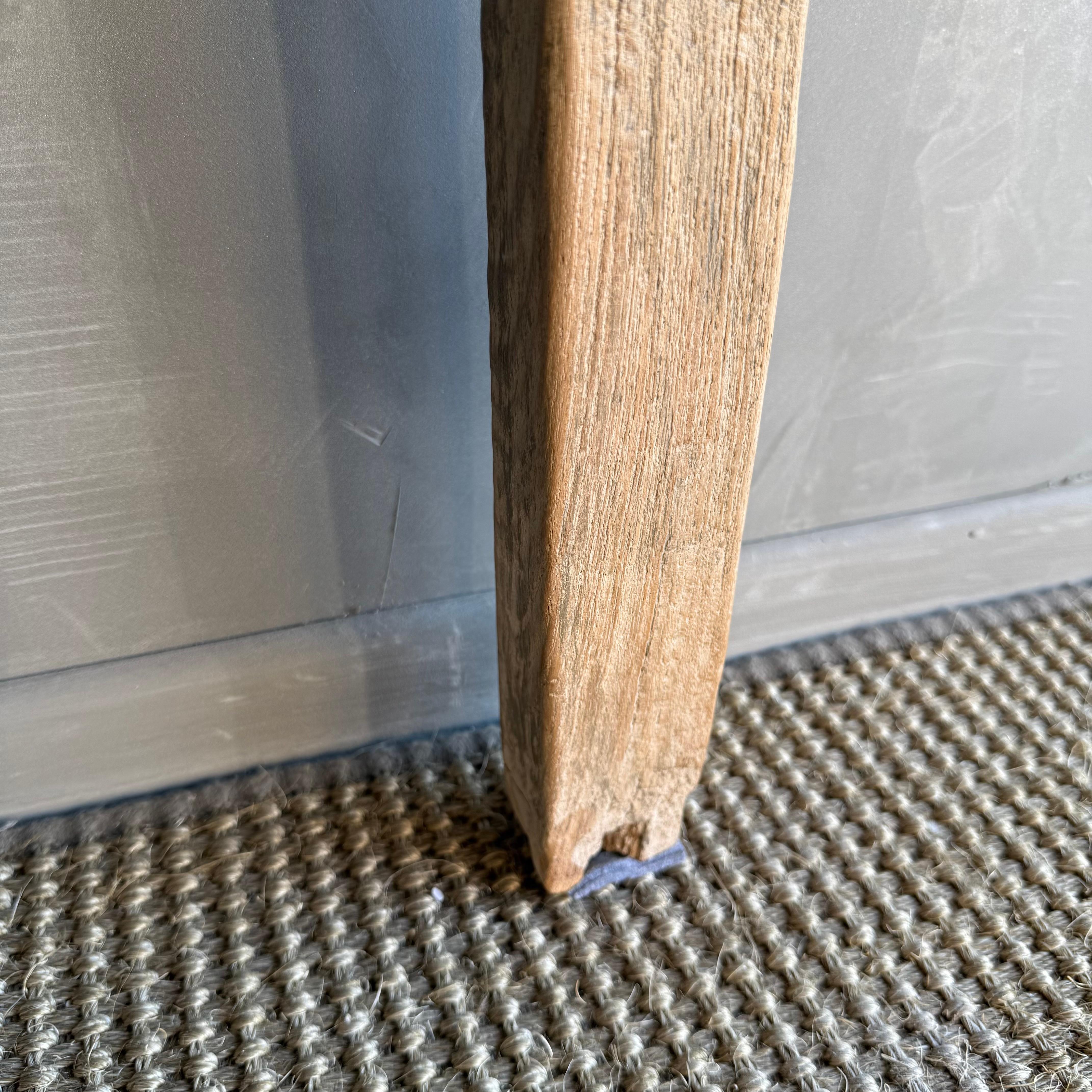 Vintage Elm Wood Console Table with Patina 73