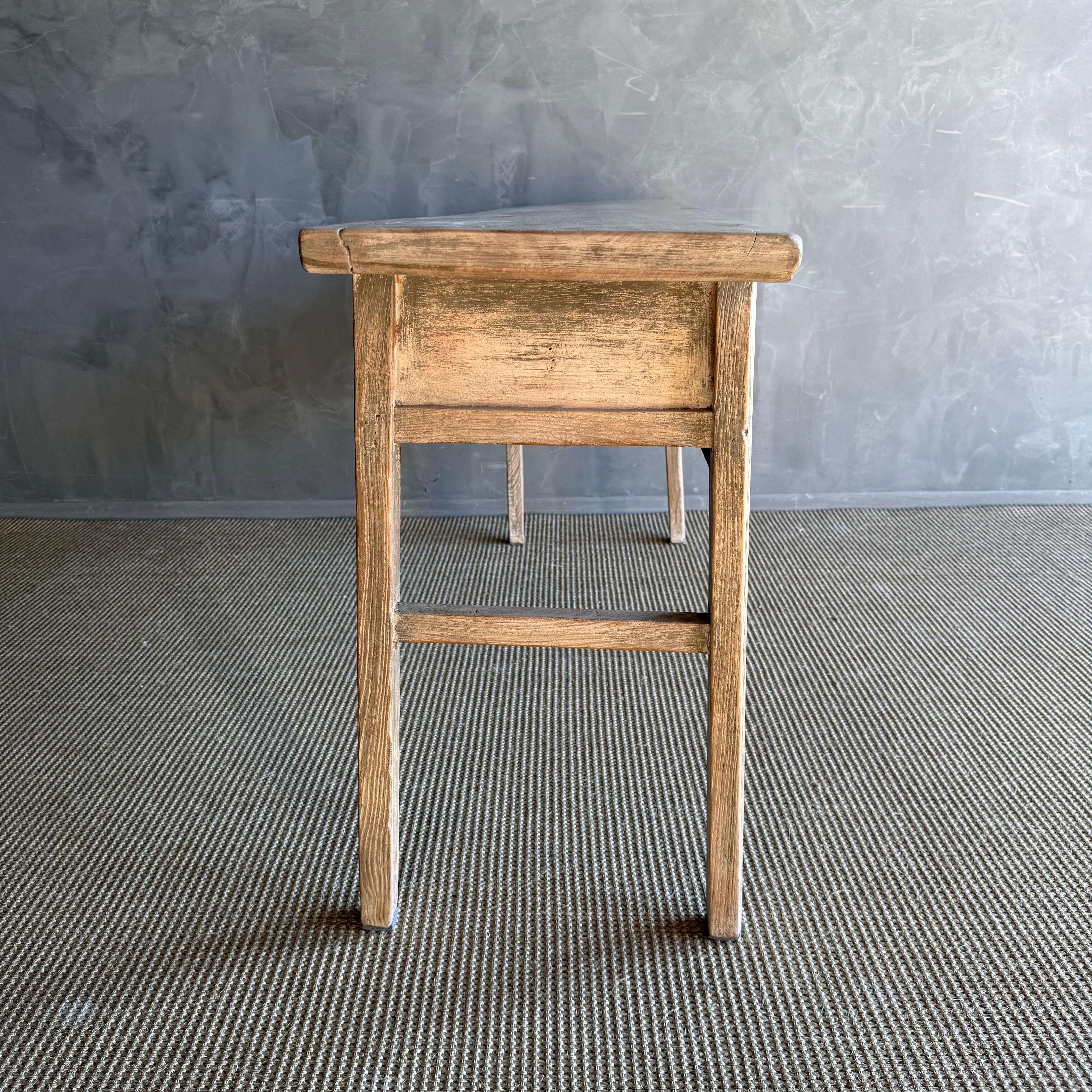 Vintage Elm Wood Console Table with Patina 73