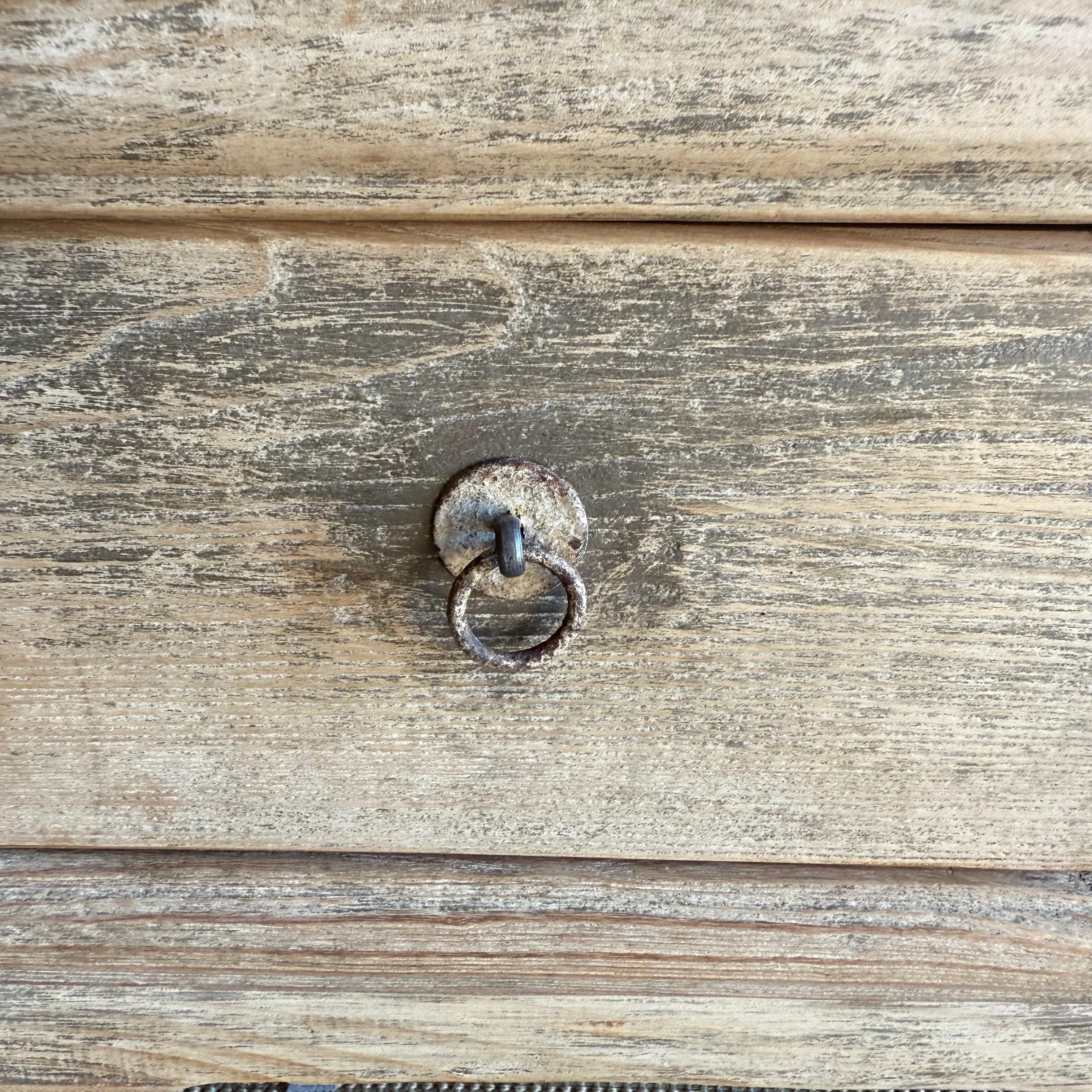 Vintage Elm Wood Console Table with Patina 73