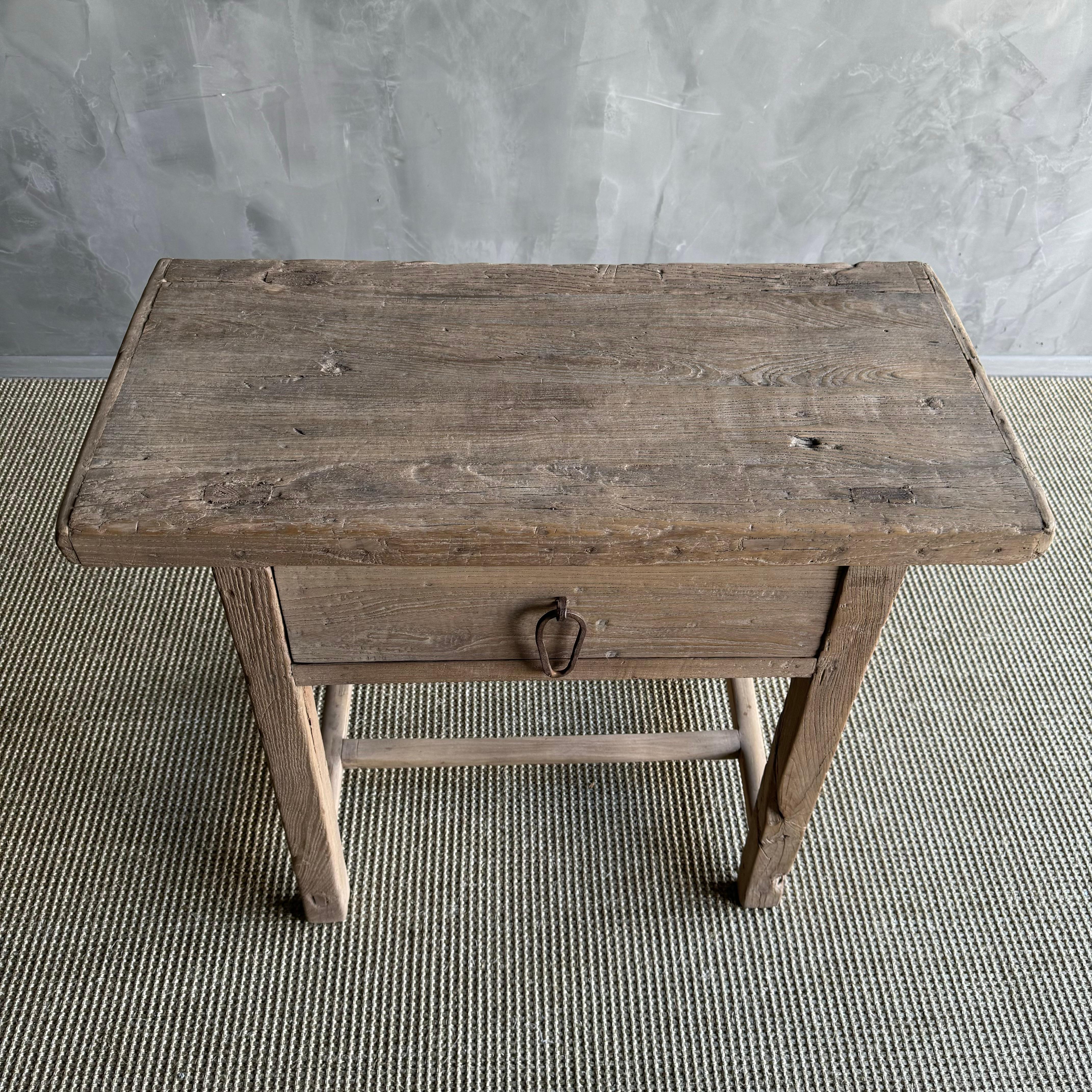 Vintage Ulme Wood Konsole mit Schublade (20. Jahrhundert) im Angebot