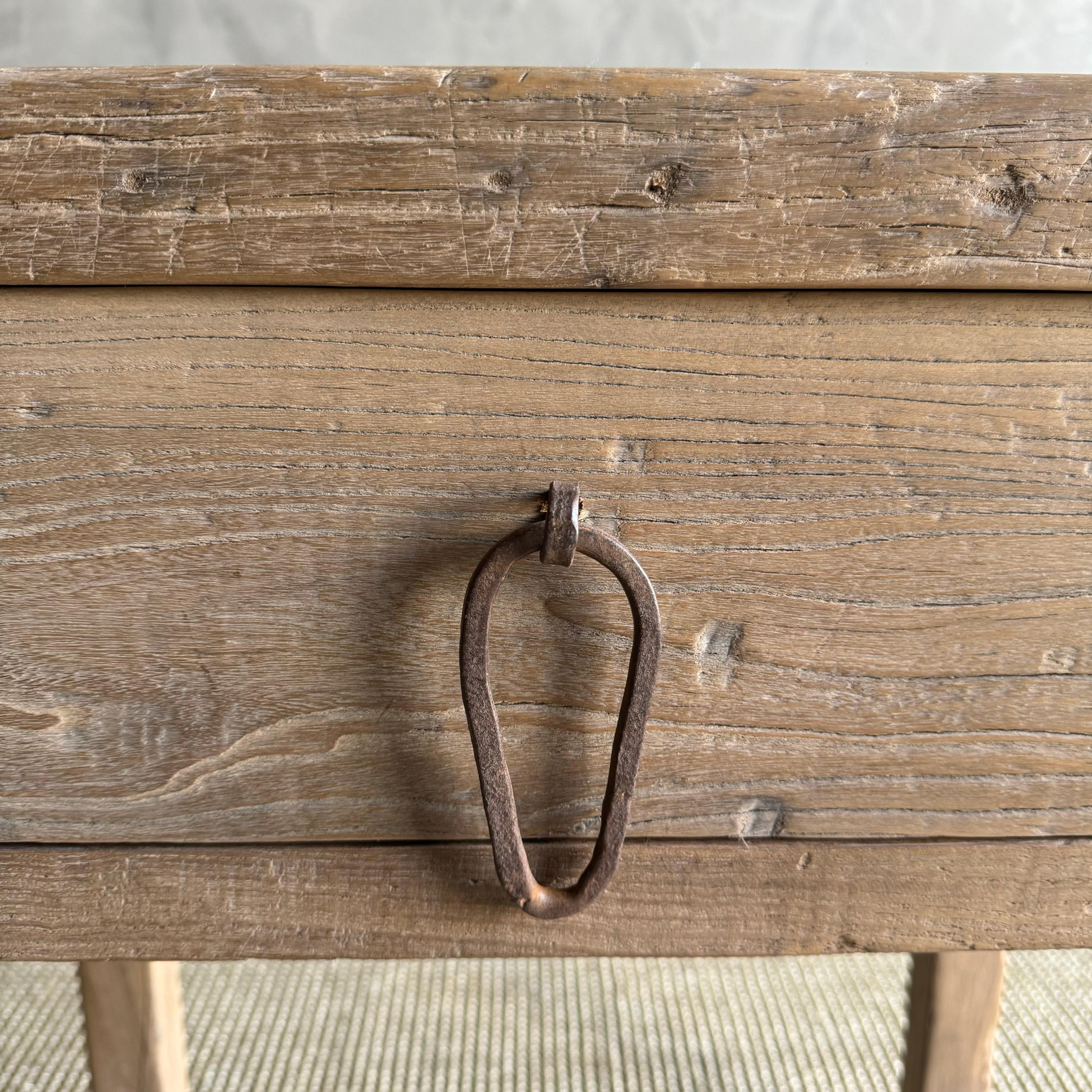 Vintage Ulme Wood Konsole mit Schublade (Ulmenholz) im Angebot