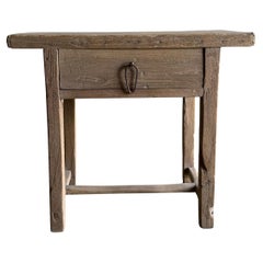 Vintage Ulme Wood Konsole mit Schublade