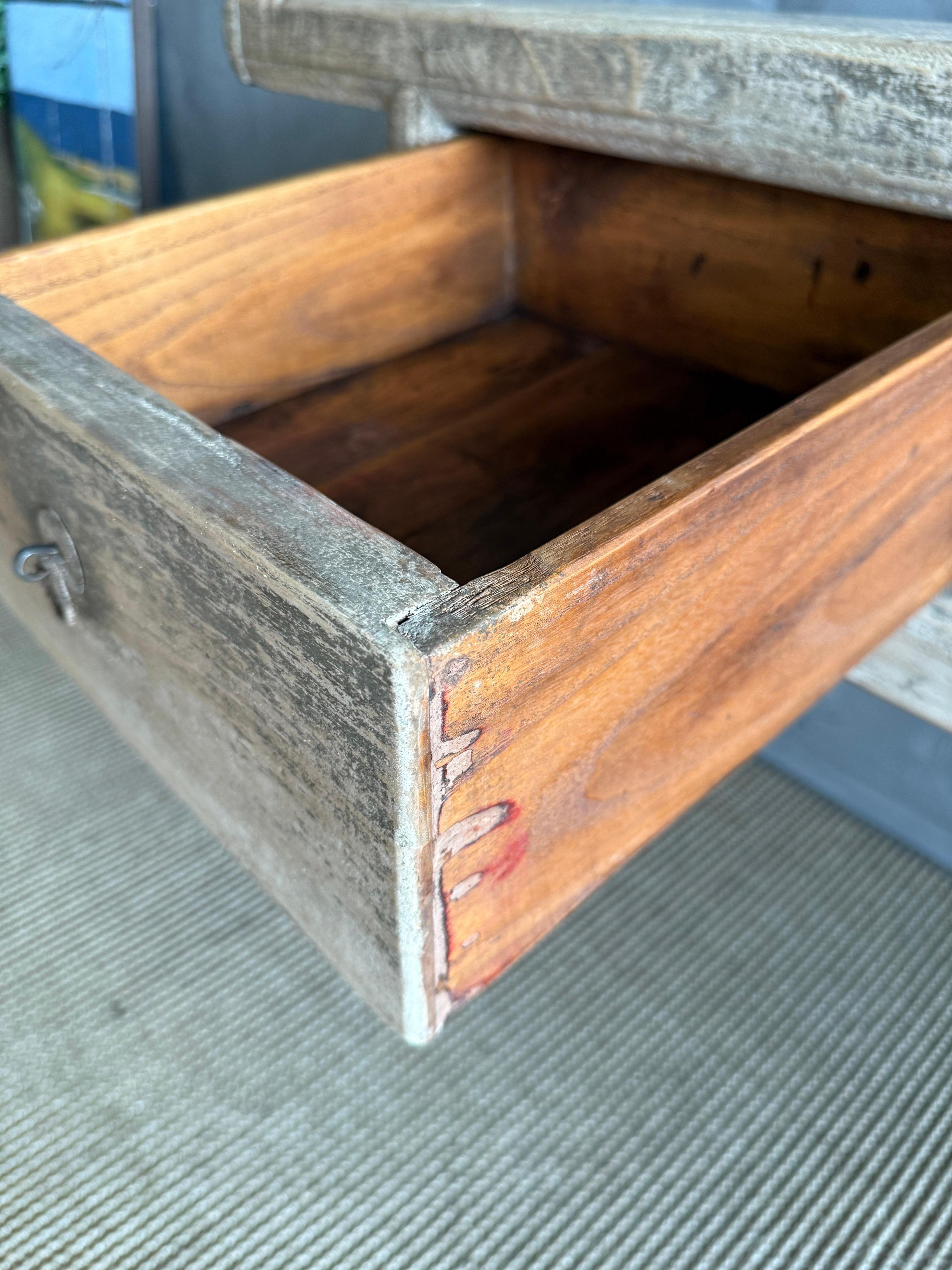 Vintage Elm Wood Drawer Console from Reclaimed wood 78