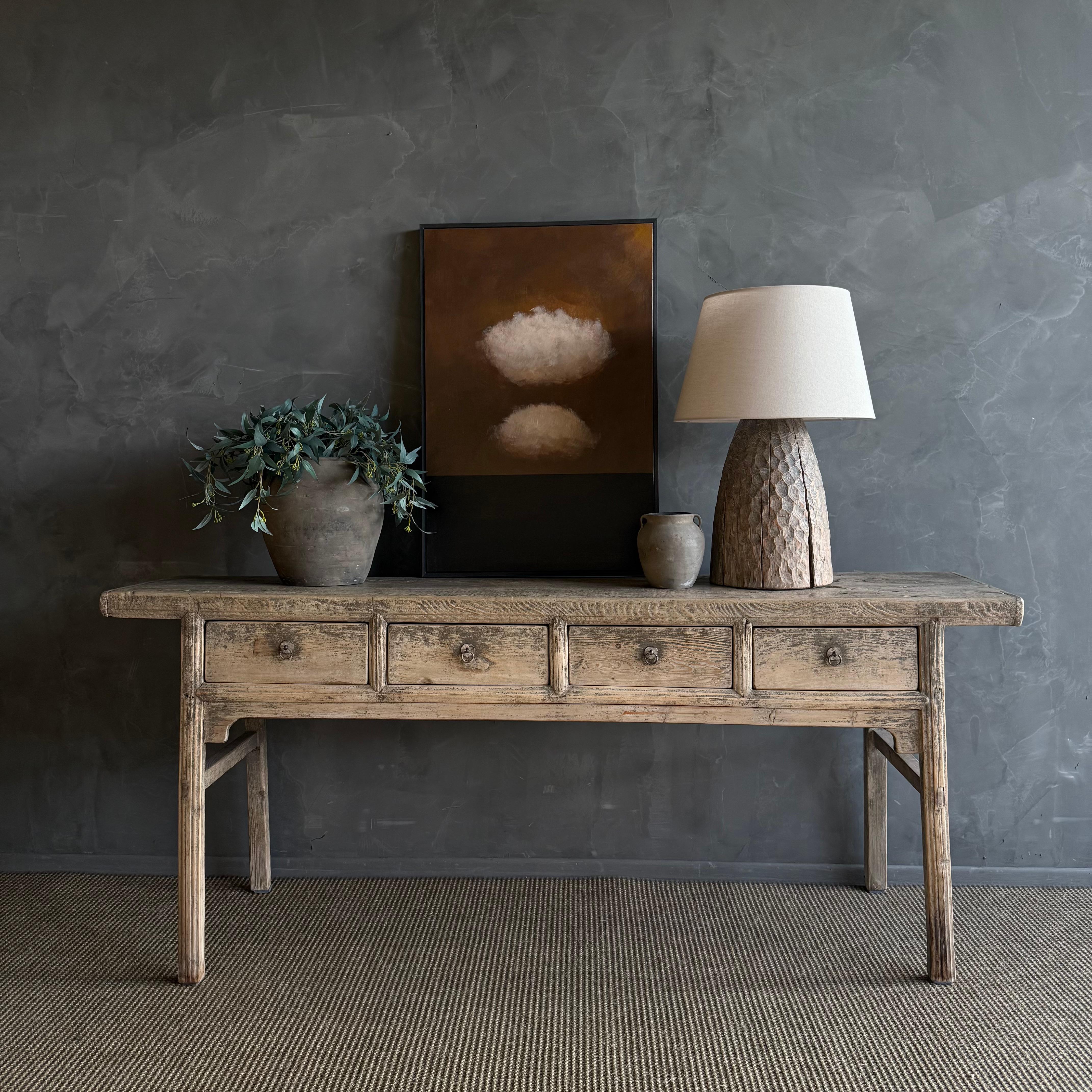 Vintage Elm Wood Drawer Console from Reclaimed wood 78