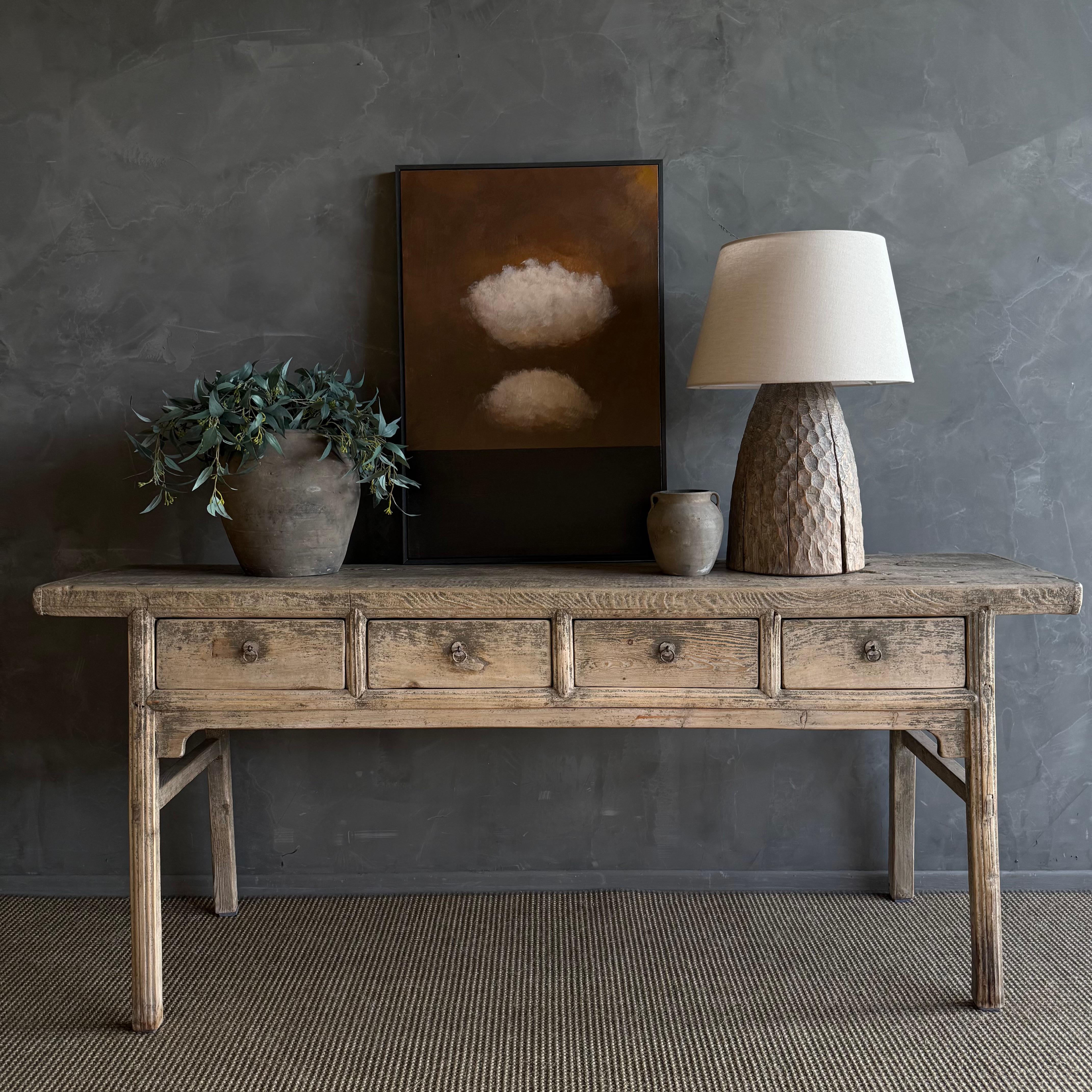 Vintage Elm Wood Drawer Console from Reclaimed wood 78