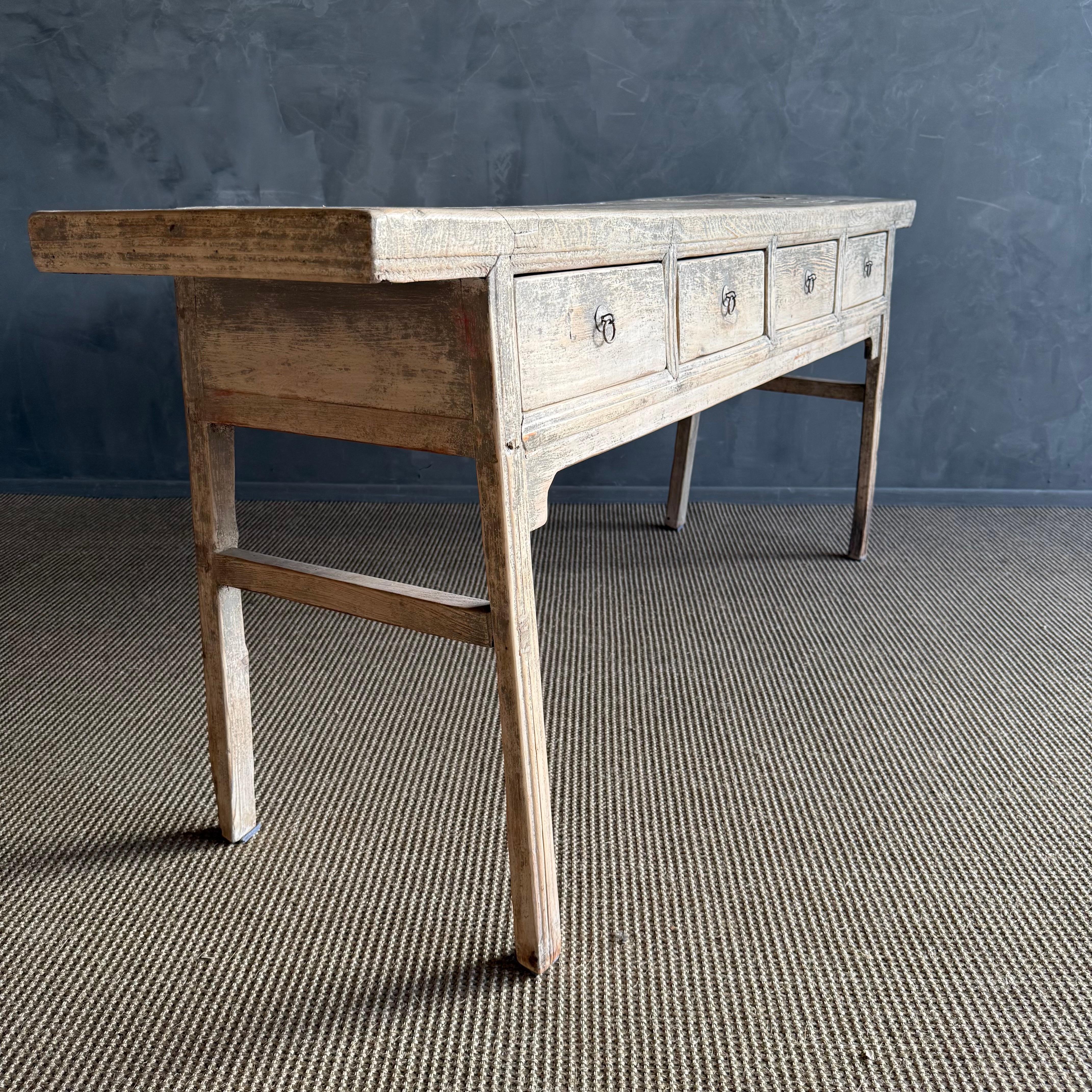 Vintage Elm Wood Drawer Console from Reclaimed wood 78
