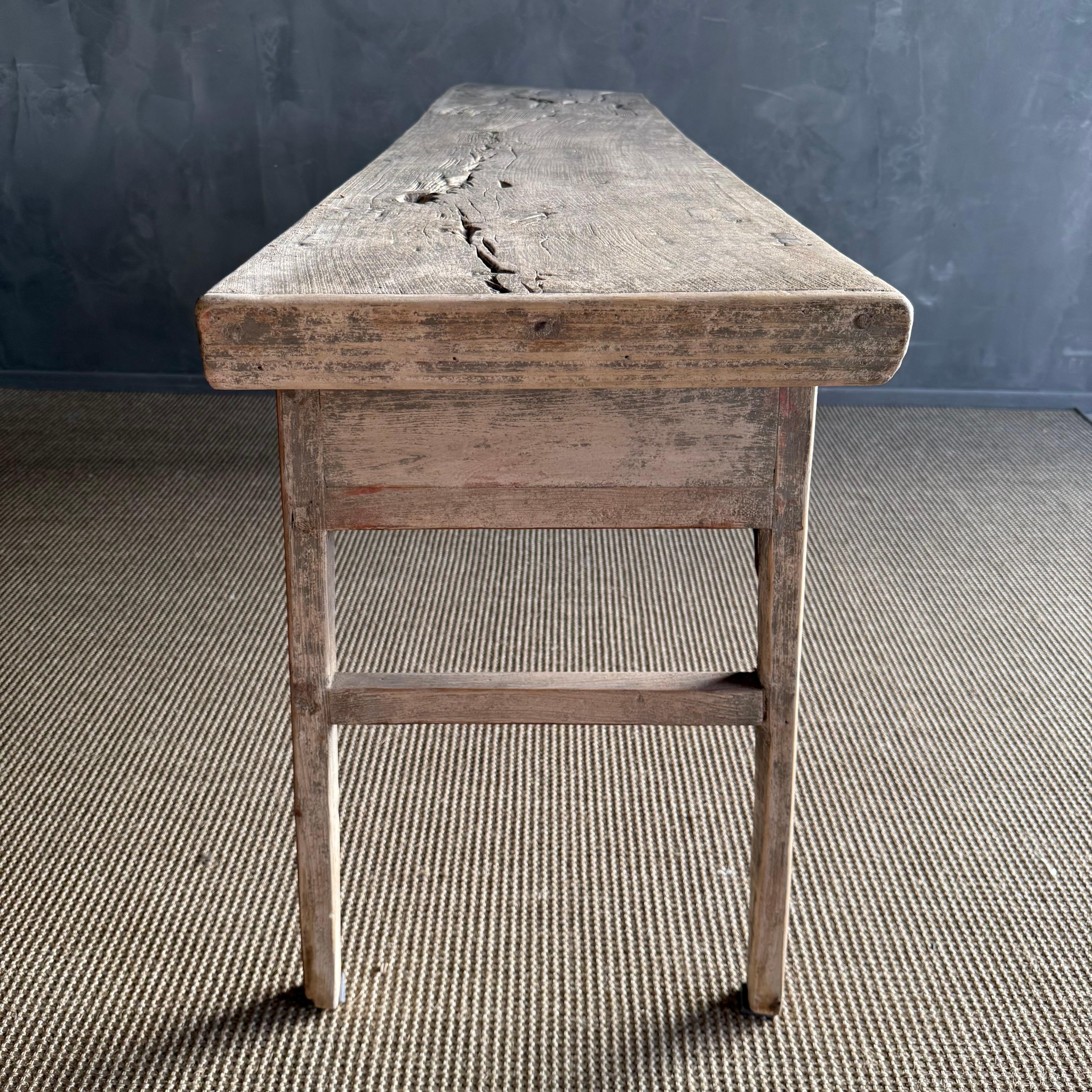 Vintage Elm Wood Drawer Console from Reclaimed wood 78
