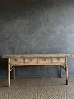 Vintage Elm Wood Drawer Console from Reclaimed wood 78"
