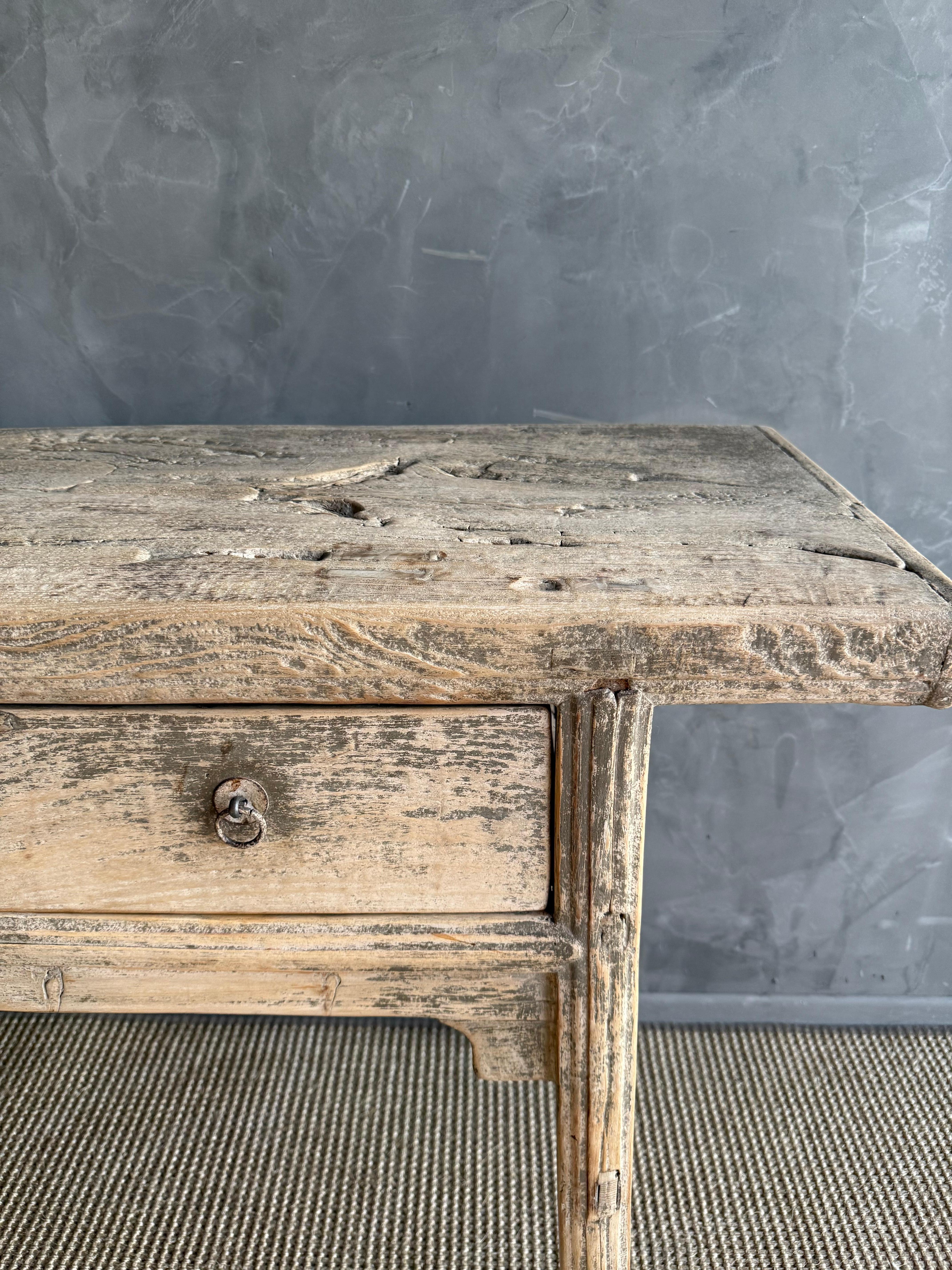 Vintage Elm Wood Drawer Console from Reclaimed wood 78