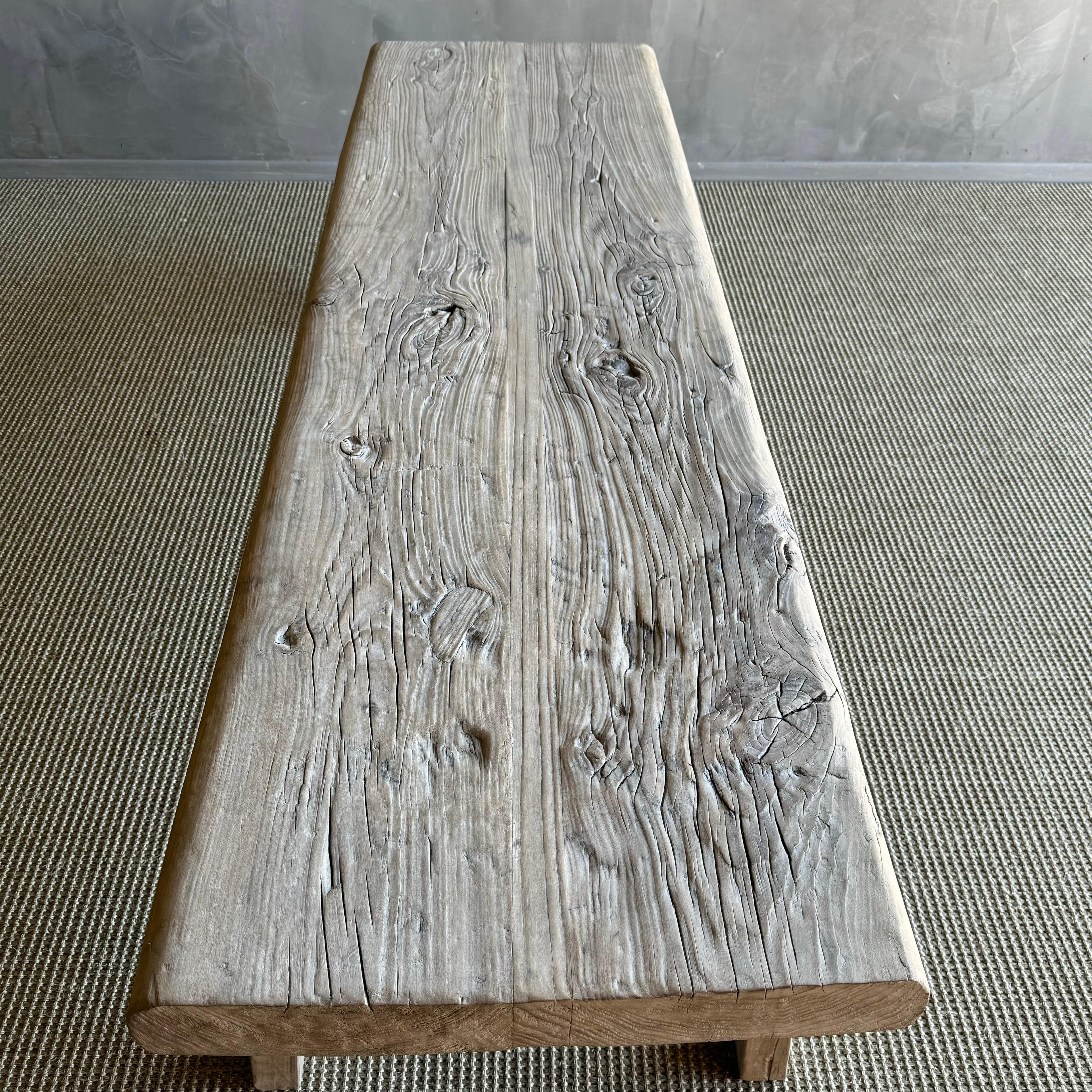 Vintage Ulme Wood Langer Couchtisch im Angebot 2