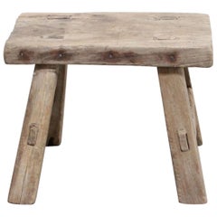 Vintage Elmwood Low Stool