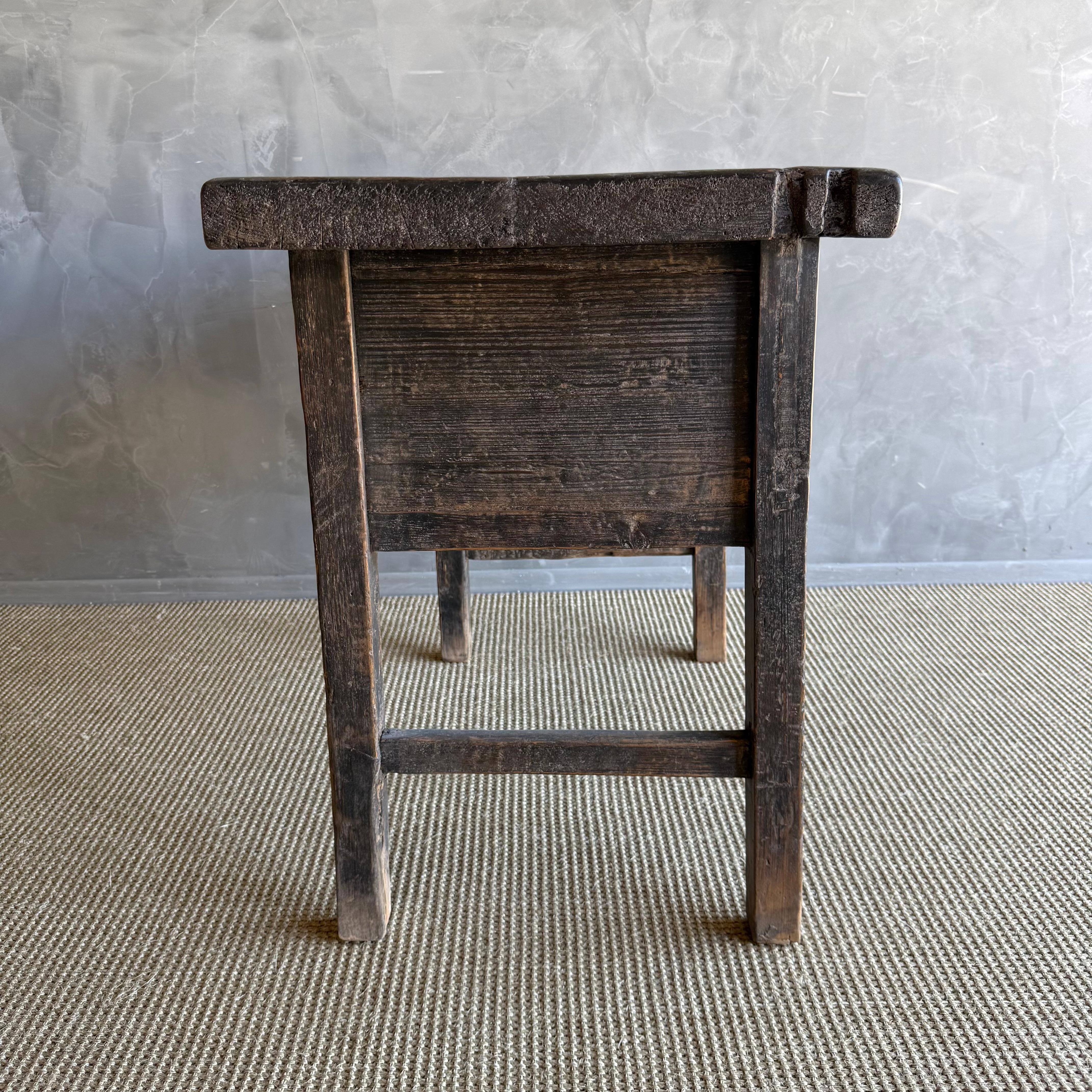 Vintage Elm Wood Painted Console with Drawers 41