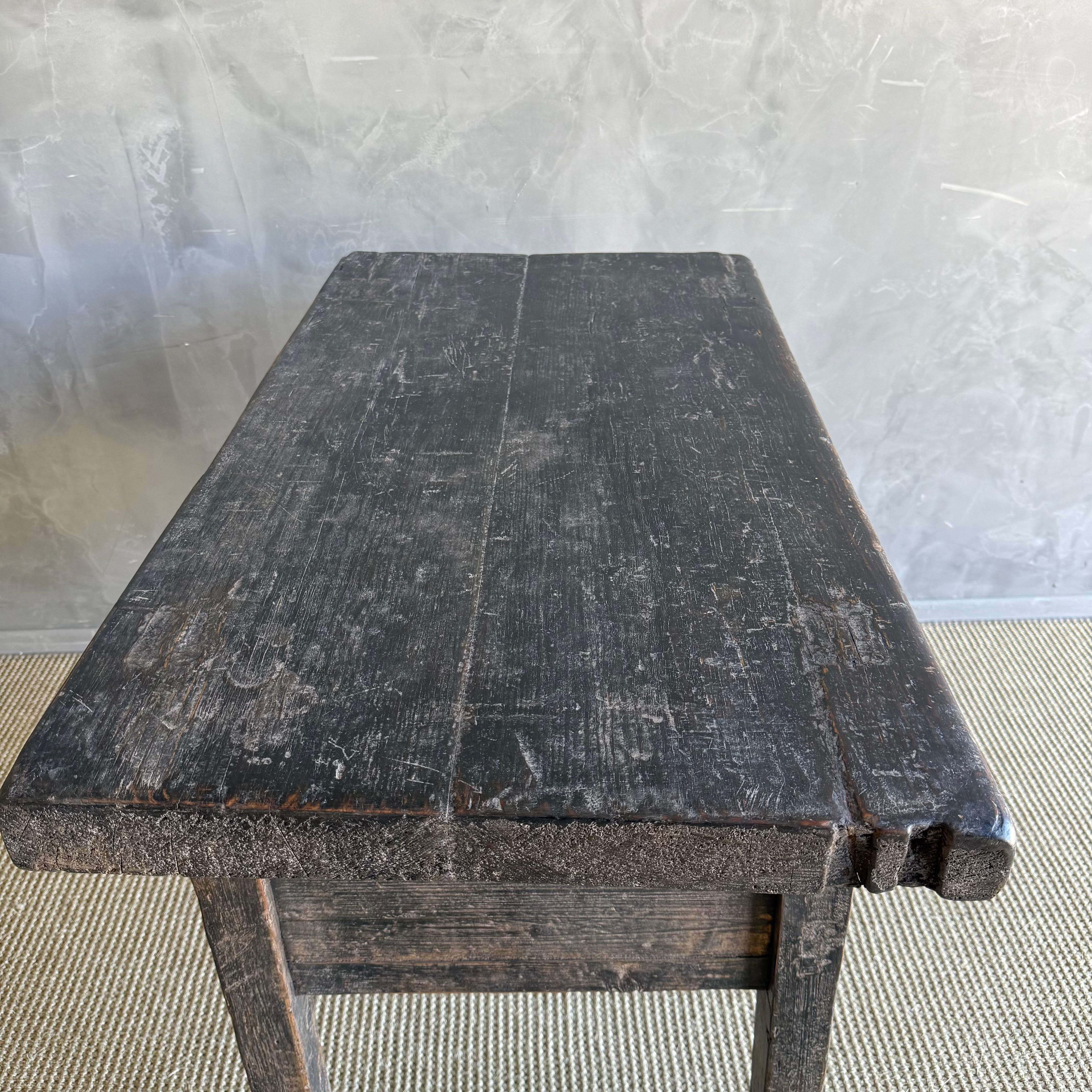 Vintage Elm Wood Painted Console with Drawers 41
