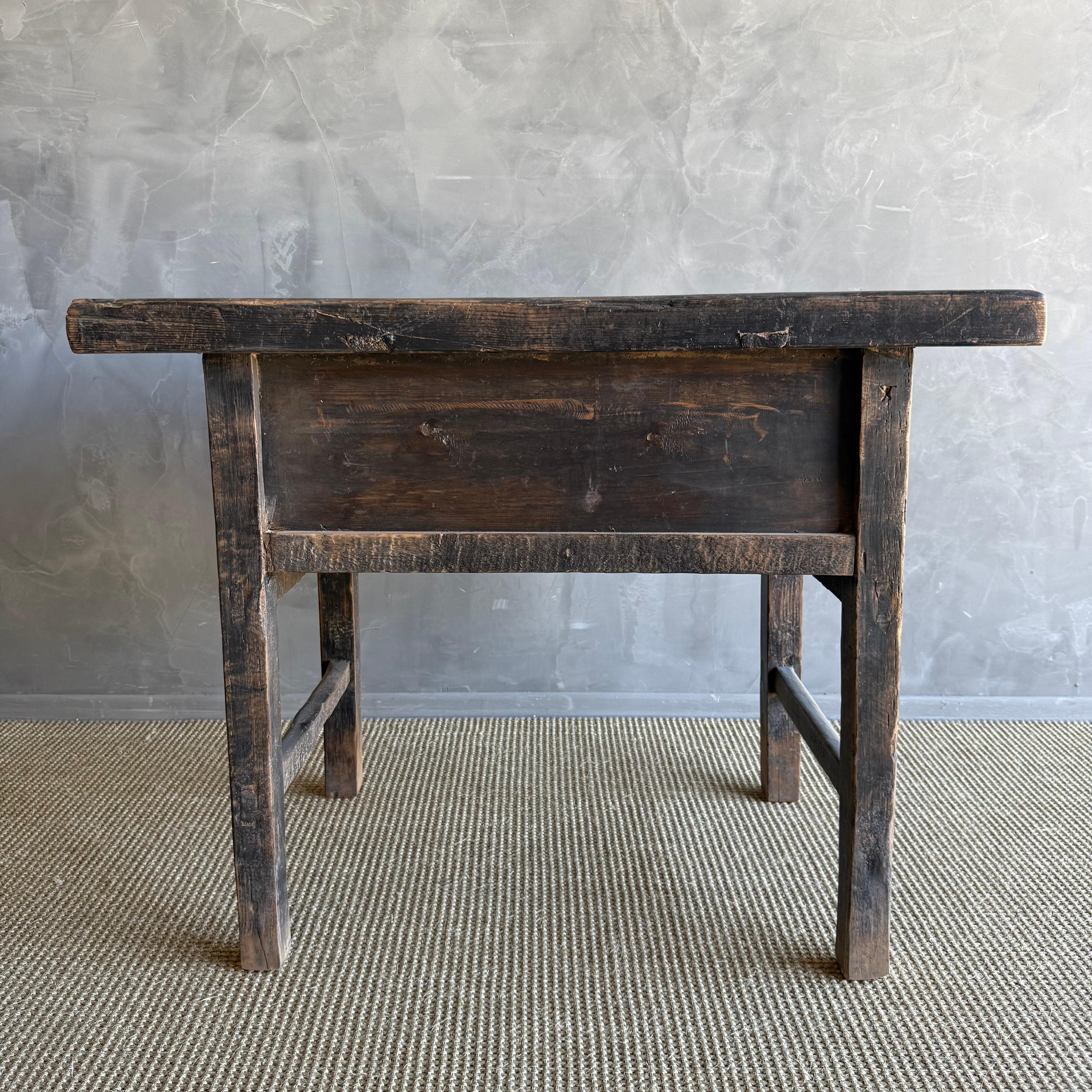Vintage Elm Wood Painted Console with Drawers 41