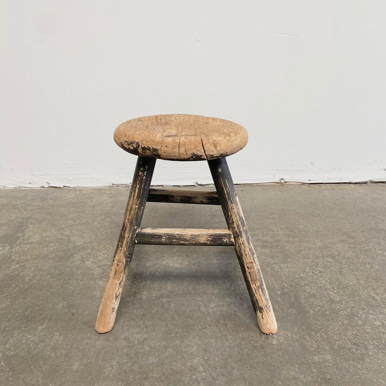 Vintage elm wood round stool
These are the real vintage antique elm wood stools! Beautiful antique patina, with weathering and age, these are solid and sturdy ready for daily use, use as a table, stool, drink table, they are great for any space.