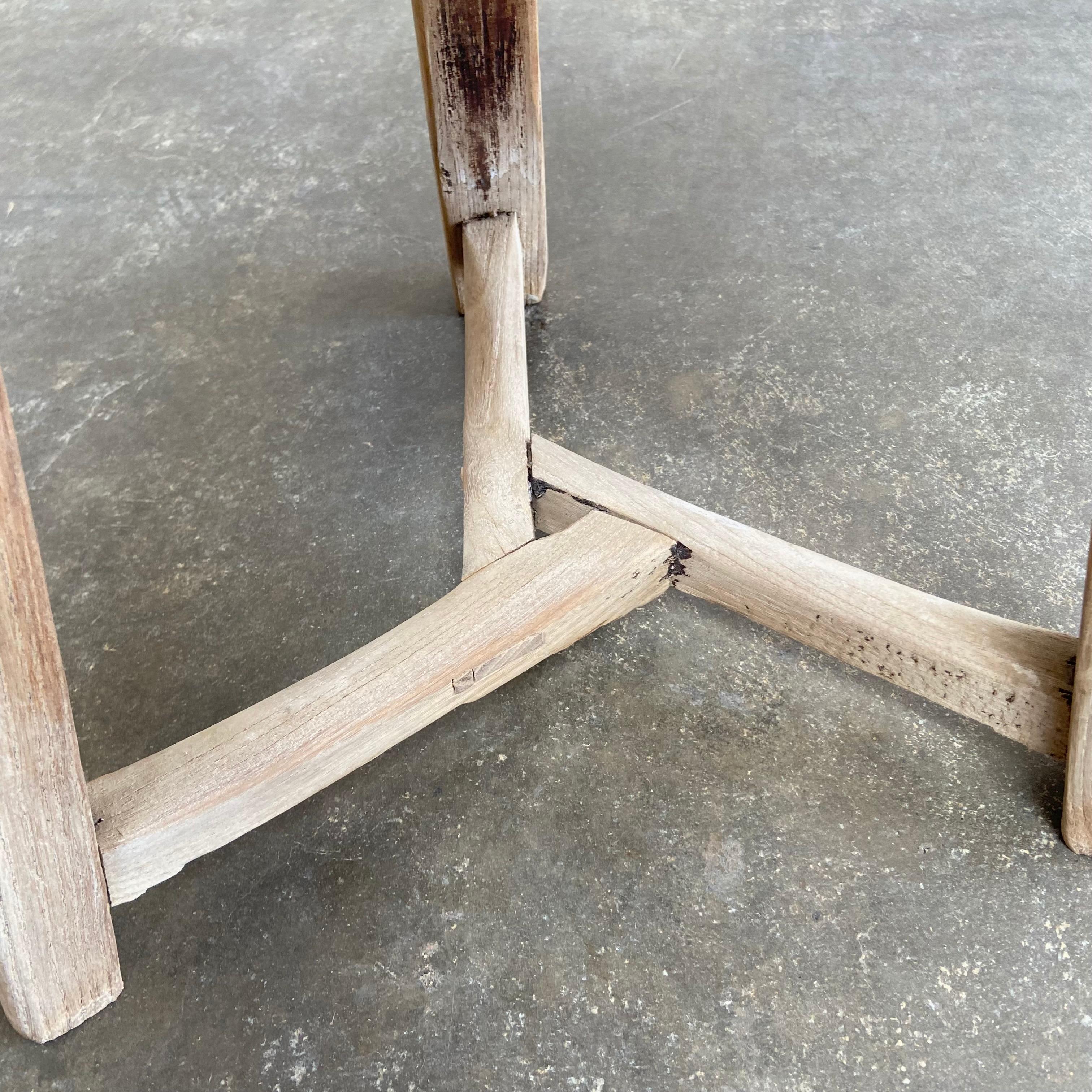 vintage round wooden stool
