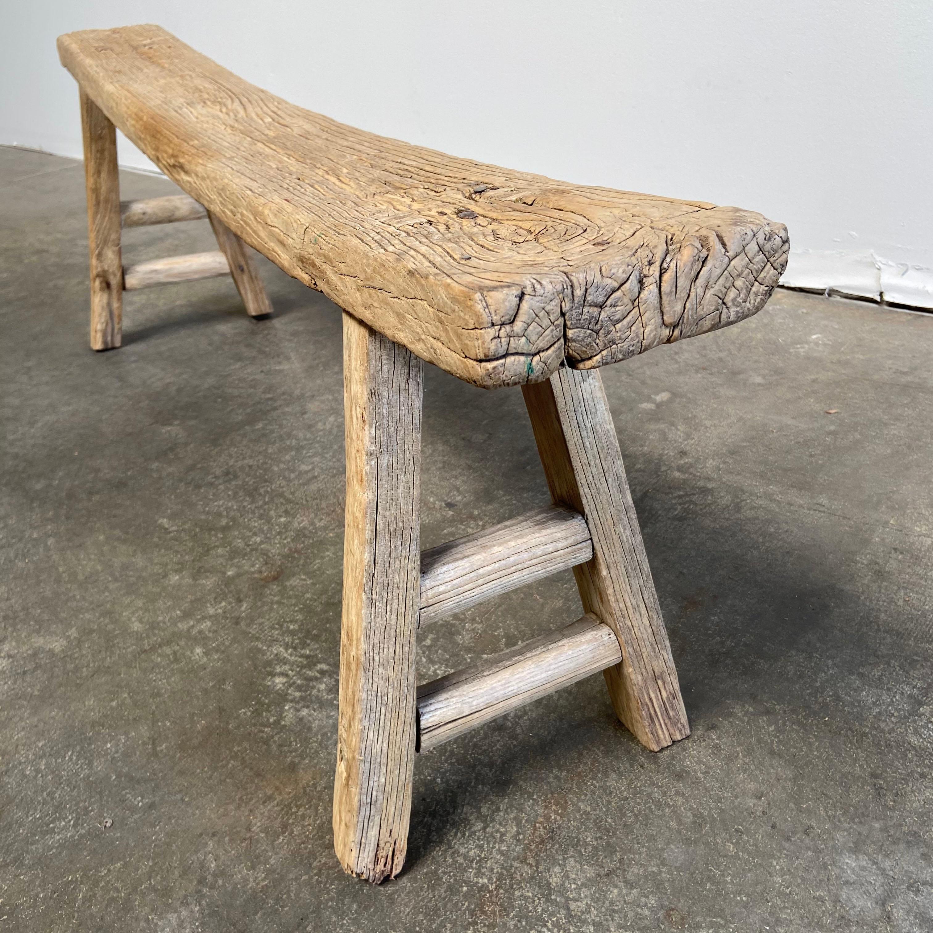 skinny wood bench