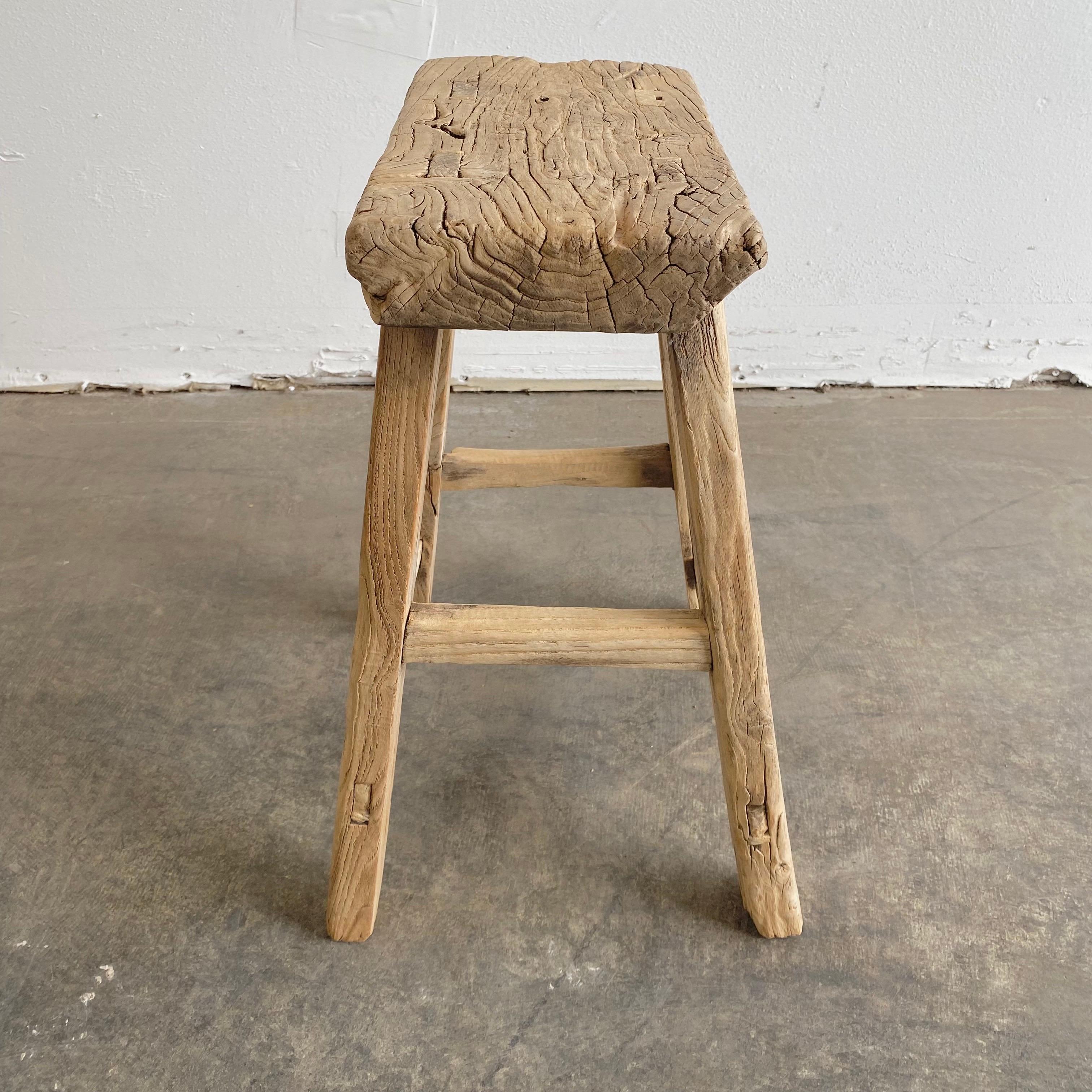 rustic elm stool