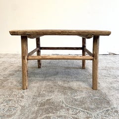 Vintage Elm Wood Side Table