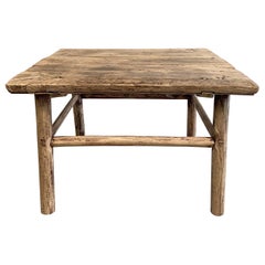 Vintage Elm Wood Side Table