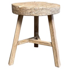 Vintage elm wood side table