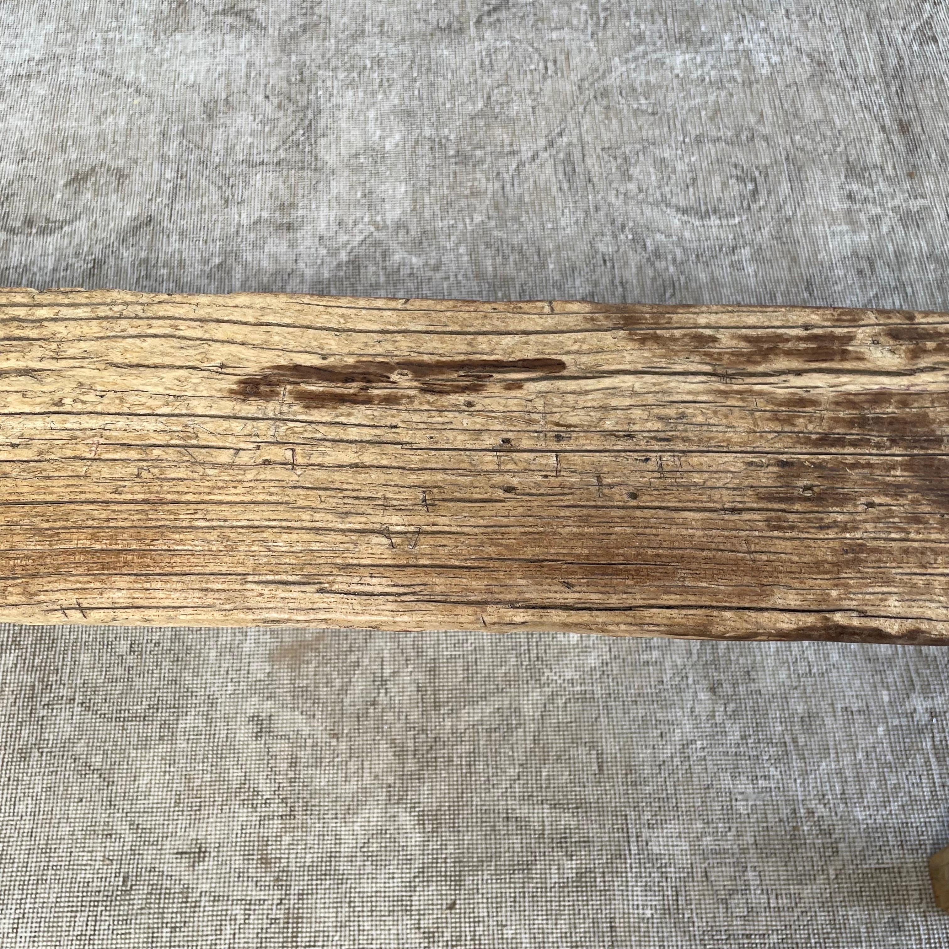 20th Century Vintage Elm Wood Skinny Bench