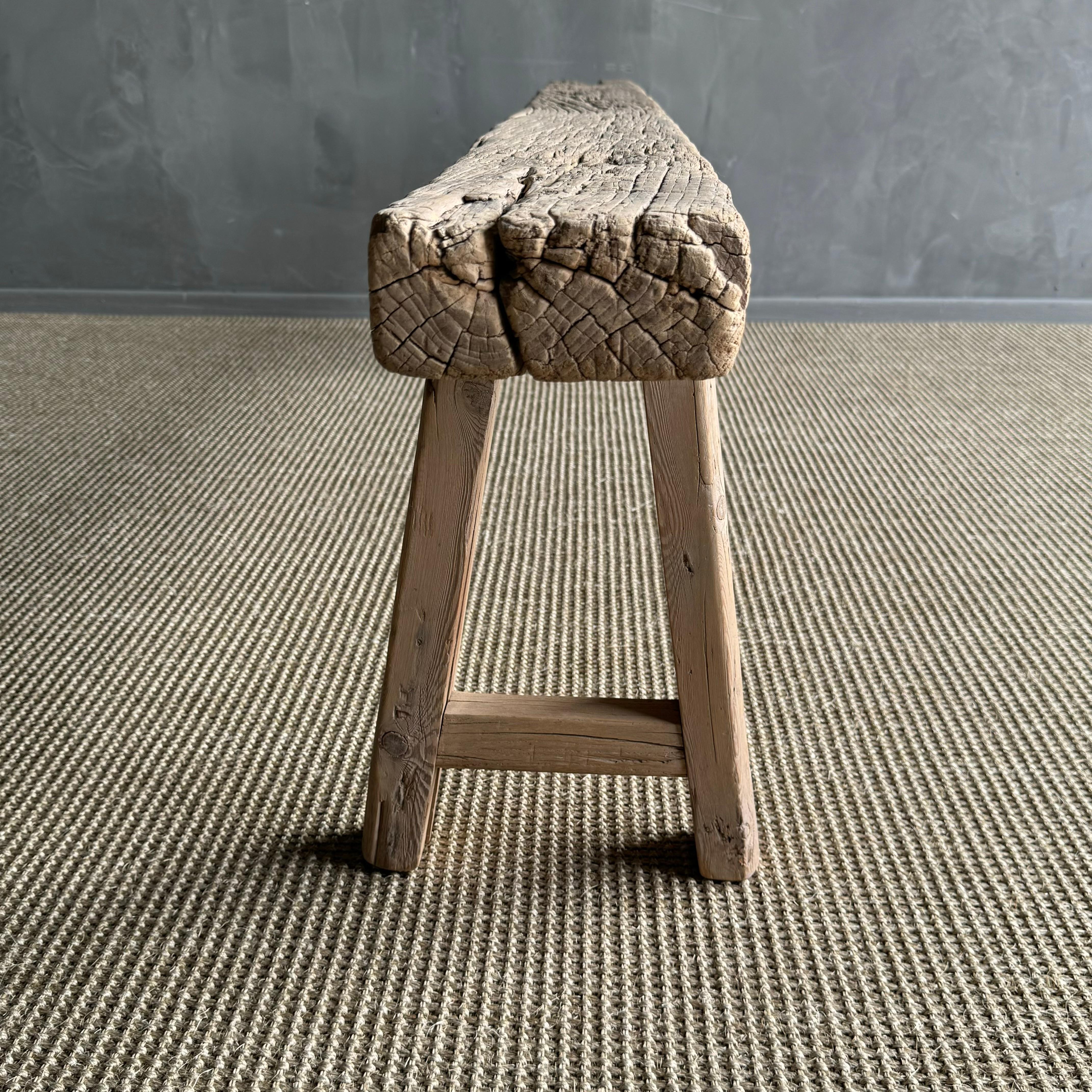 Banc vintage en orme Wood Skinny 80