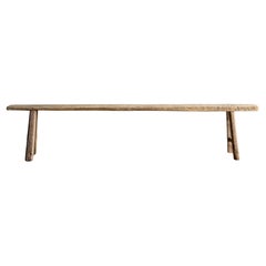 Panchina skinny in legno di olmo vintage extra lunga