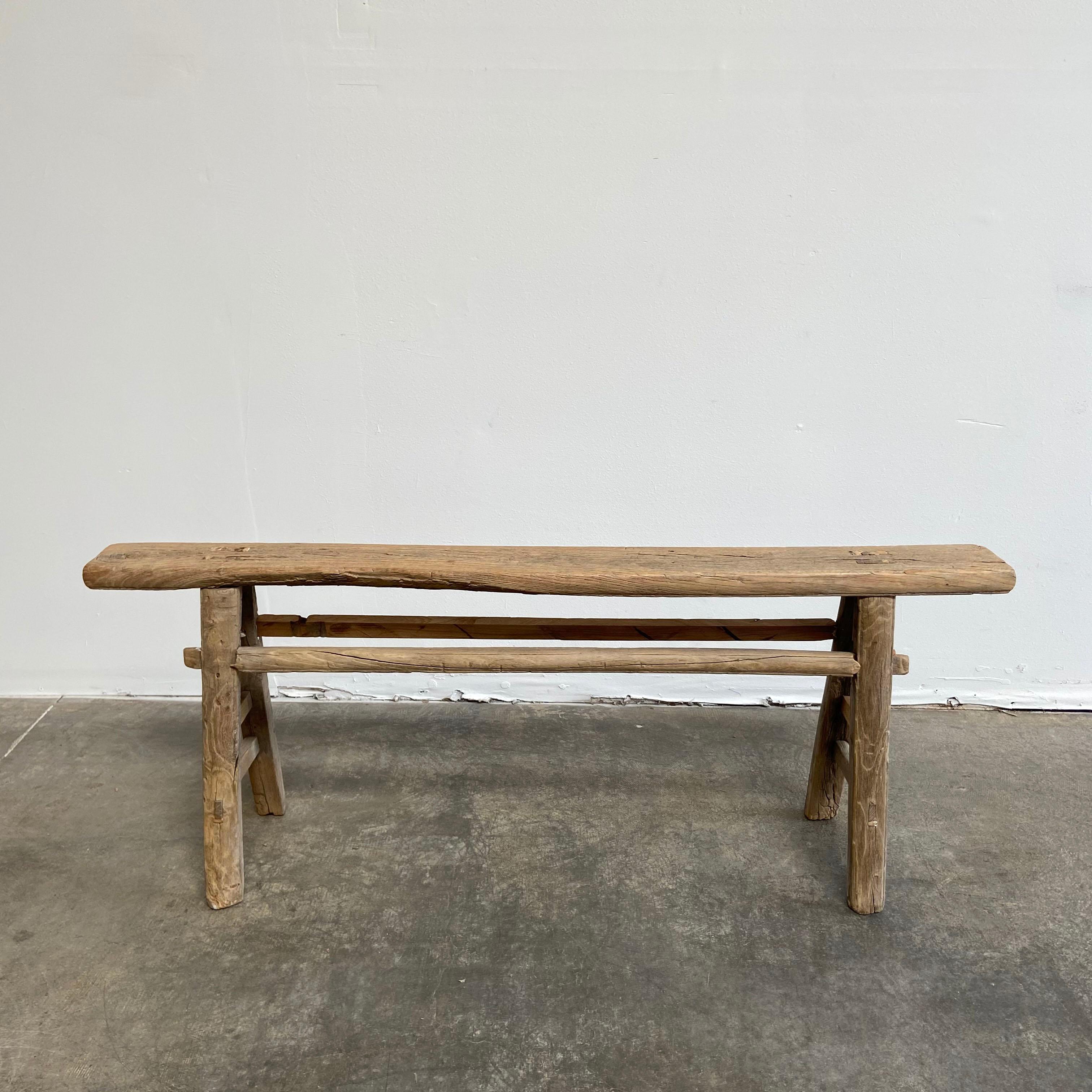 Skinny bench / vintage antique elm wood bench
These are the real vintage antique elm wood benches! Beautiful antique patina, with weathering and age, these are solid and sturdy ready for daily use, use as as a table behind a sofa, stool, coffee