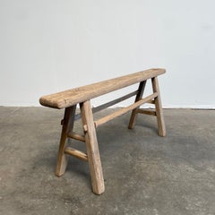 Vintage Elm Wood Skinny Bench