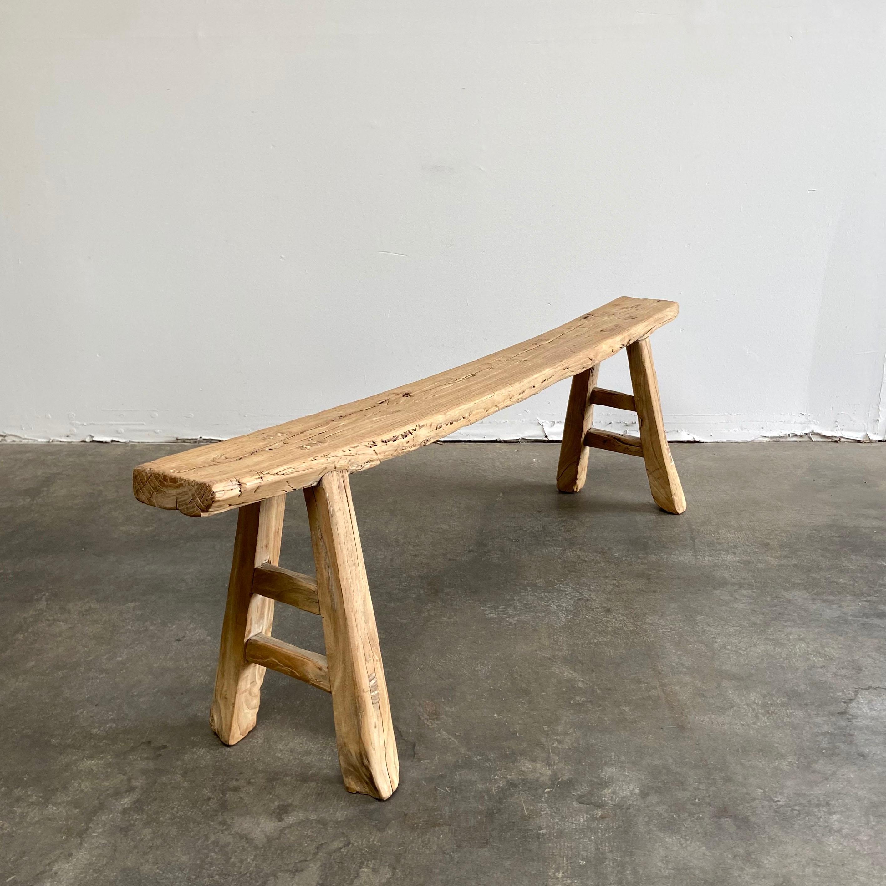 Vintage Elm Wood Skinny Bench at 1stDibs skinny elm bench
