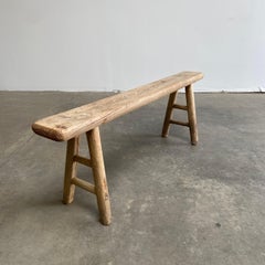 Vintage Elm Wood Skinny Bench