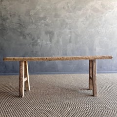 Vintage Elm Wood Skinny Bench