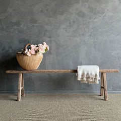 Vintage Elm Wood Skinny Bench