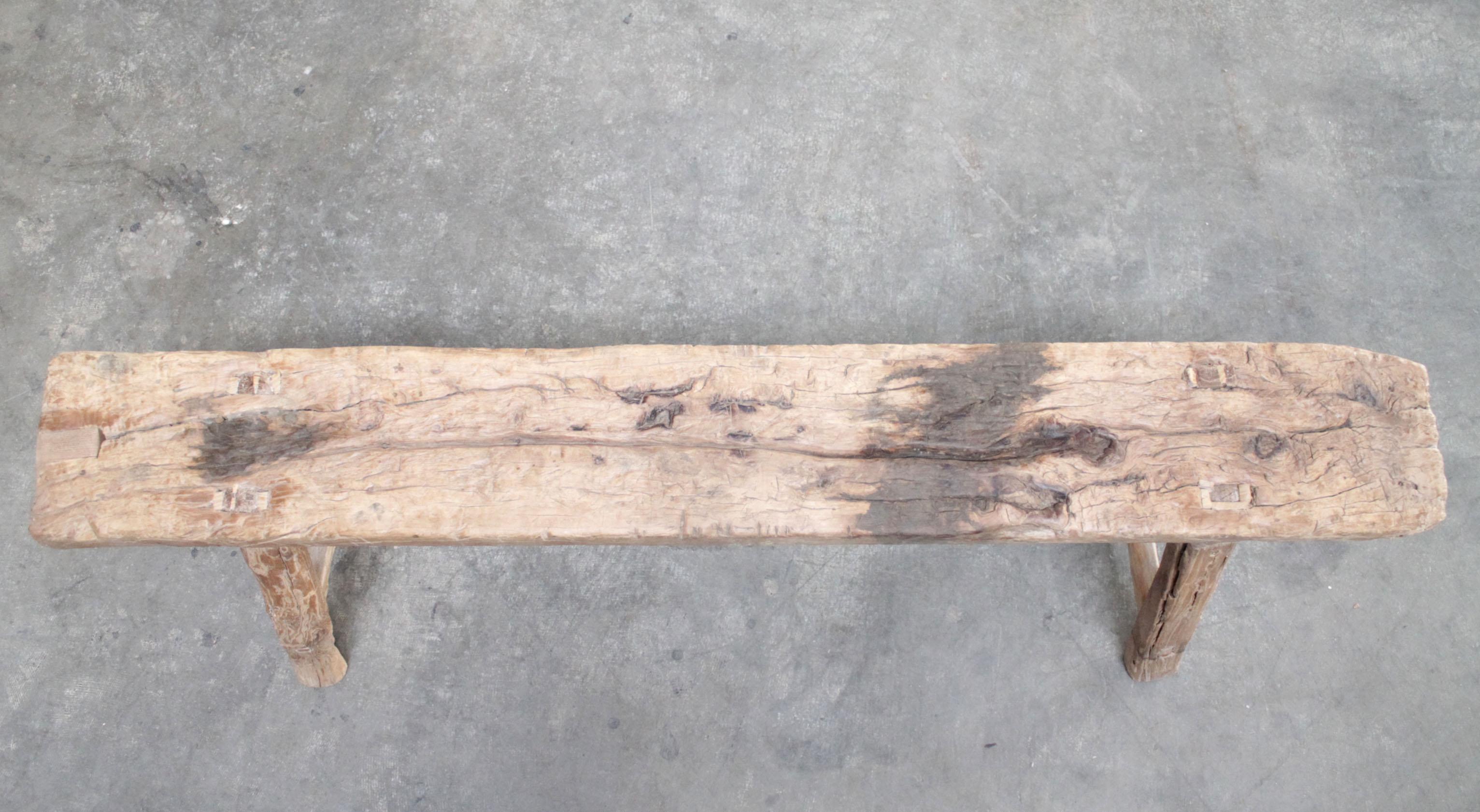 Vintage Elmwood Skinny Bench 1